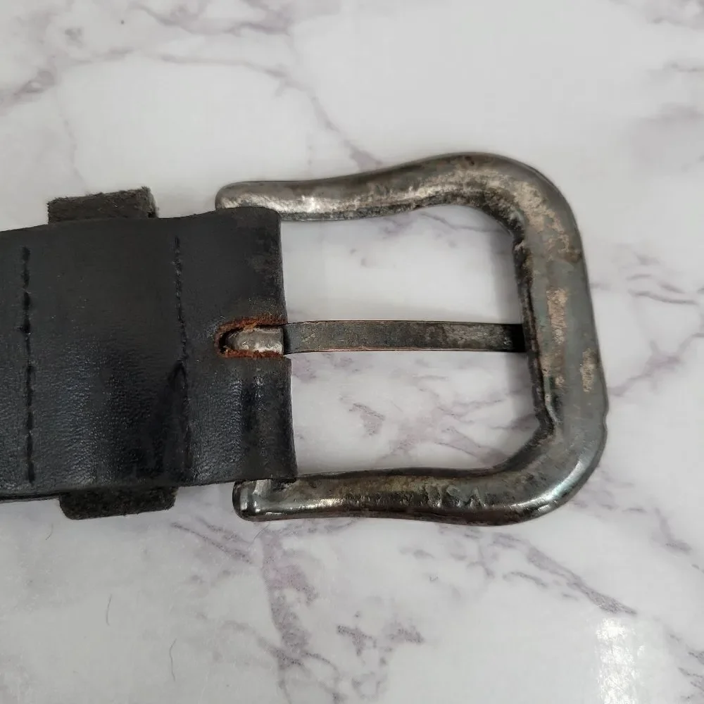 Chassis Hipwear Brutalist Raw Leather and Tarnished Silver Belt